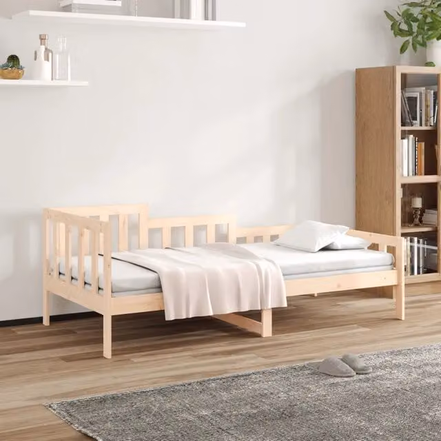 Dormeuse in legno massello di pino vidaXL senza materasso color beige L/P/H: 200 x 80 x 68,5 cm – 1