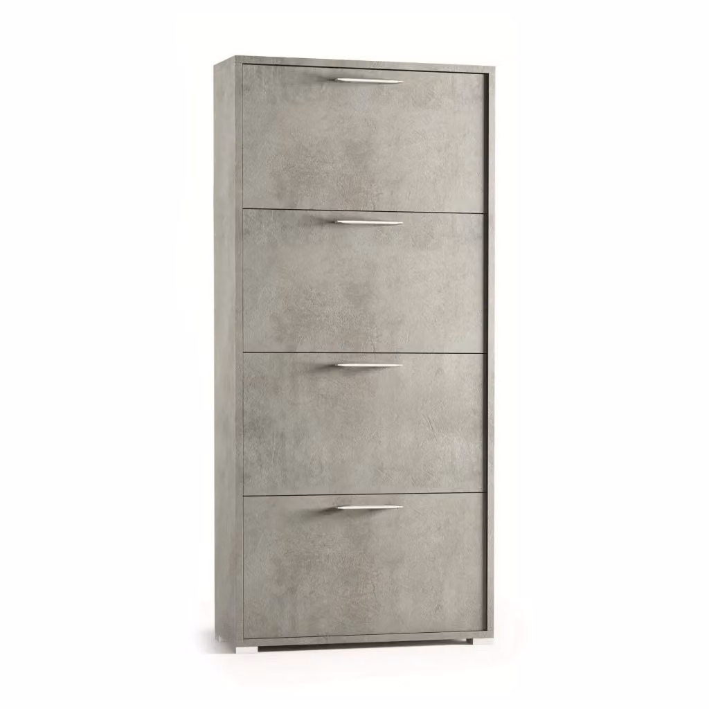 Scarpiera DMORA con scomparti basculanti per 24 paia di scarpe, Grigio, L: 67 cm, P: 28 cm, H: 147 cm – 2