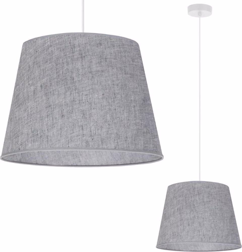 Lampada a sospensione Len Cone White a 1 luce Paralume Grigio L04 38cm
