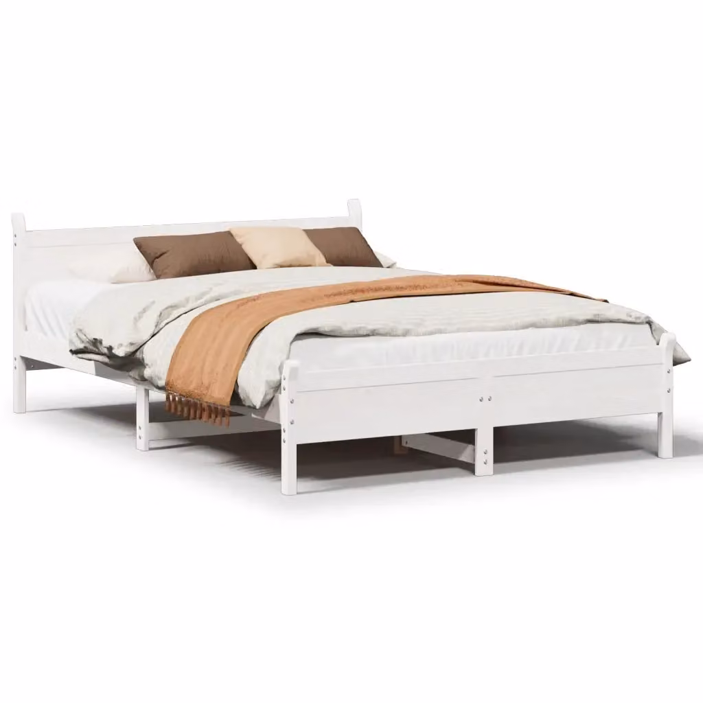 Letto in legno massello di pino bianco vidaXL L/P/H: 140 x 199 x 151 cm – 2