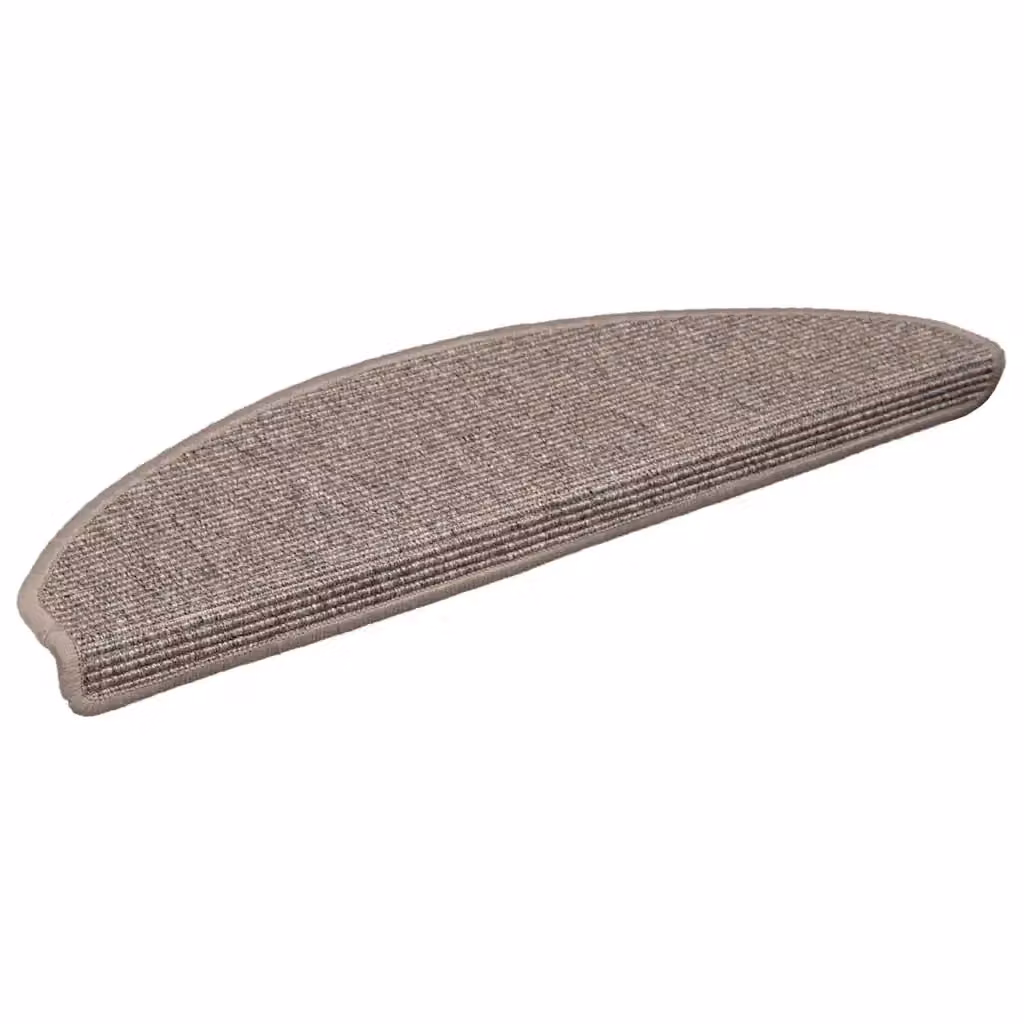 Set di 15 tappetini per scale semicircolari vidaXL, colore beige, antiscivolo e fonoassorbenti, L: 65 cm, P: 21 cm, H: 4 cm – 2