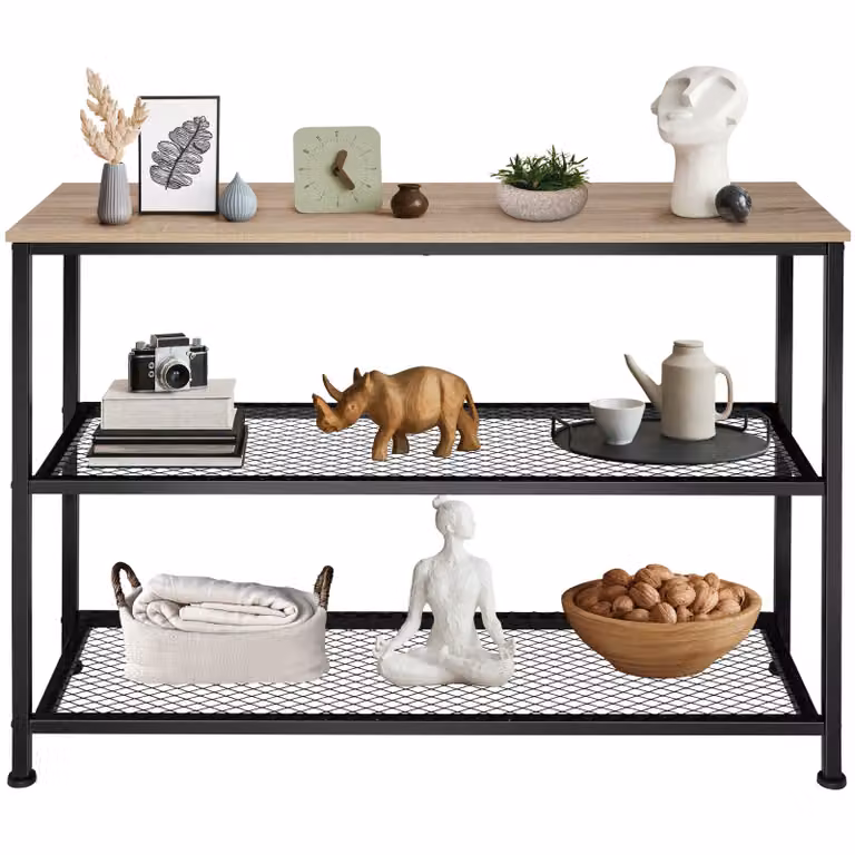 Tavolo console Bristol Tectake in stile industriale, colore marrone rovere, L/P/H: 100 x 30 x 81 cm