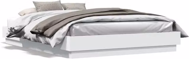 Letto matrimoniale | Letto per adulti | Giroletto Bianco 140x200 cm in Legno Multistrato