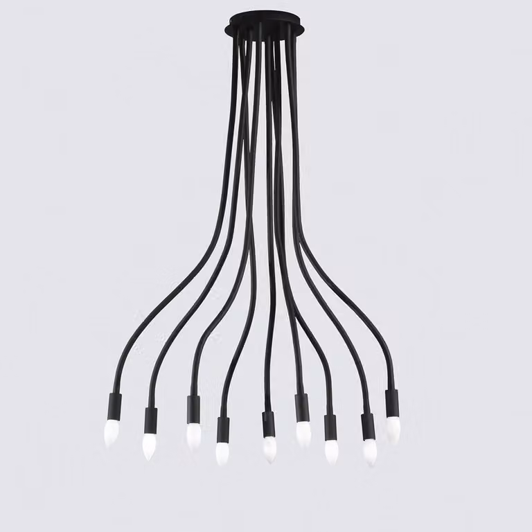 LUCE Design Lover Lampada da soffitto a 9 luci E14, nera