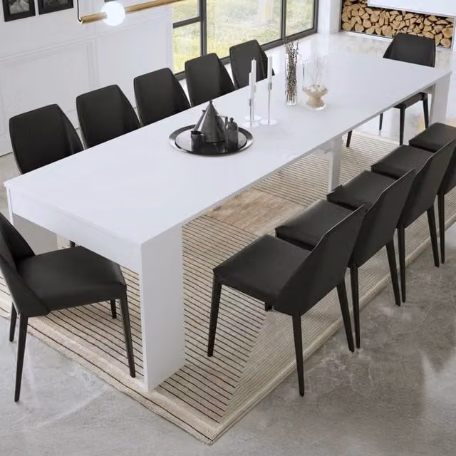 Consolle Allungabile DMORA Luisago Bianca per 12 Posti, L: 302 cm, P: 75 cm, H: 90 cm