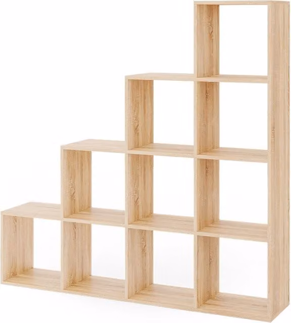 Scaffale a scala Sonoma Vicco in MDF, disponibile in beige o bianco, L 140 cm x H 142,5 cm – 1