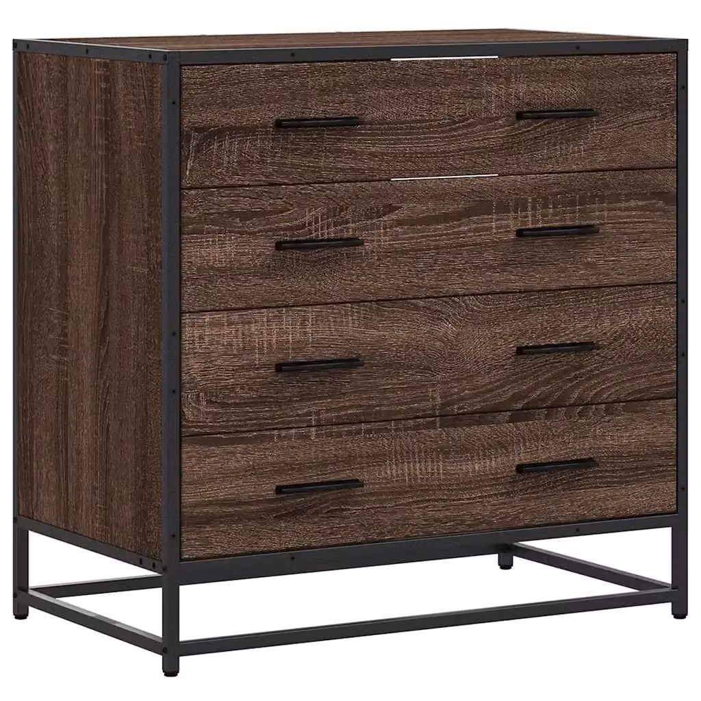 Cassettiera in stile industriale vidaXL in legno e metallo marrone L: 70 cm, P: 41 cm, H: 70 cm – 2