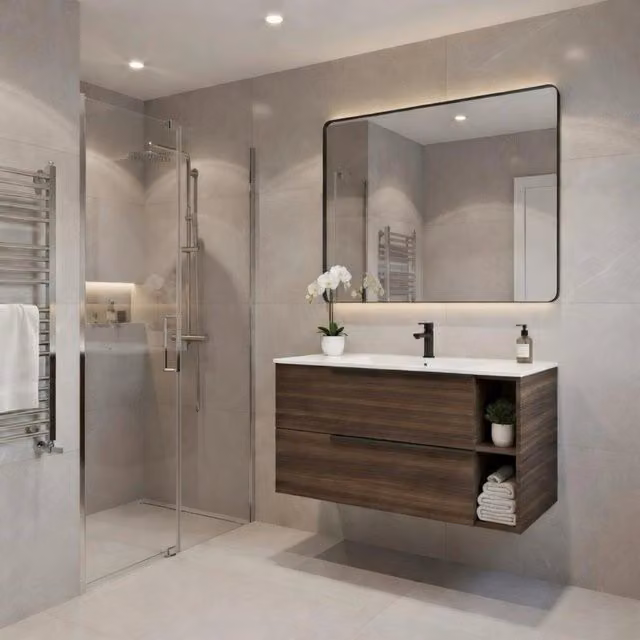 Base sospesa con cassetti cm 90 mod. LOFT - Noce Scuro