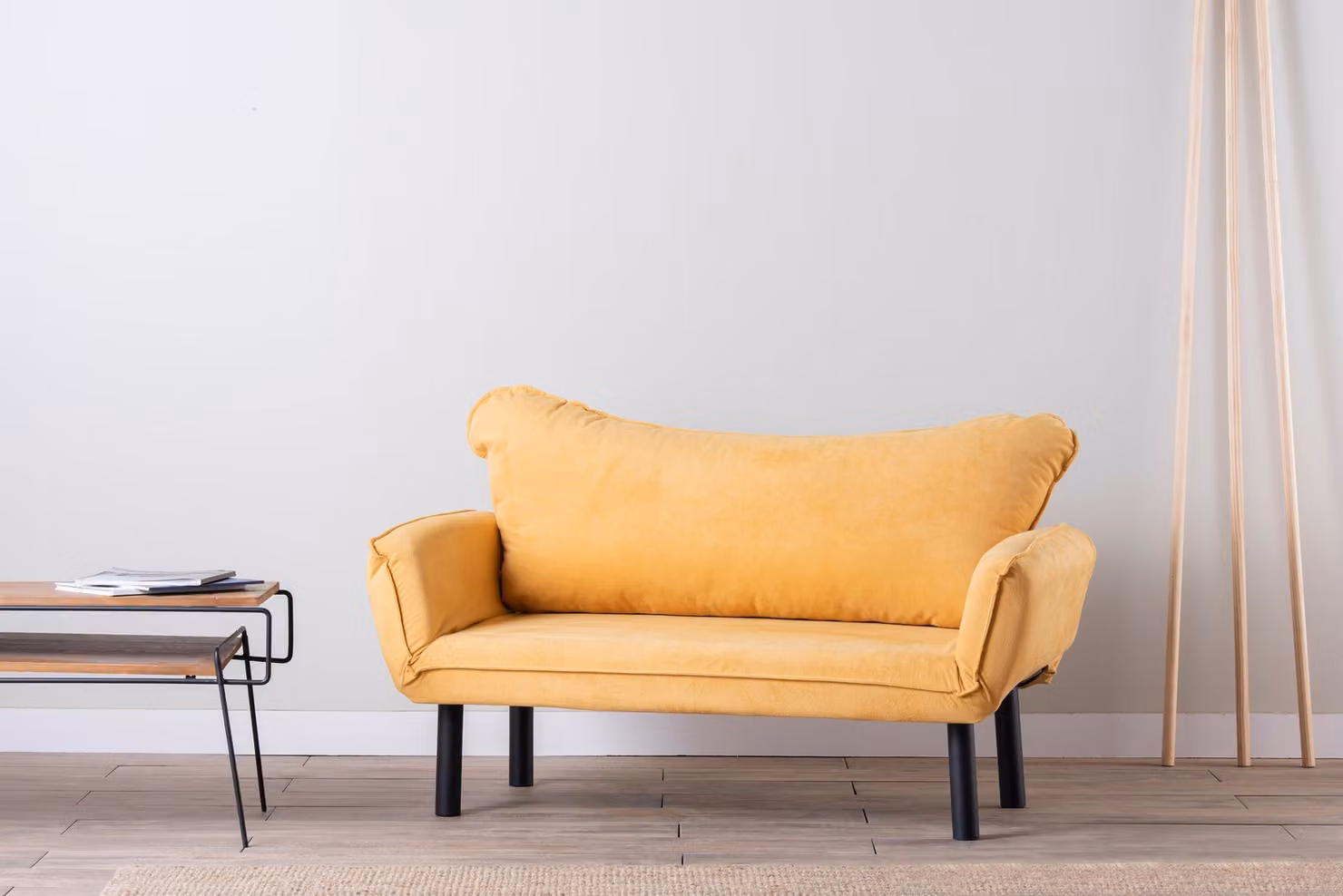 Hanah Home, Chatto- FTN1241, senape, divano letto, struttura: 100% metallo