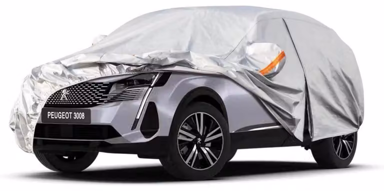 Copertura per auto impermeabile e traspirante, compatibile con Peugeot 3008 (2009-2025), colore argento
