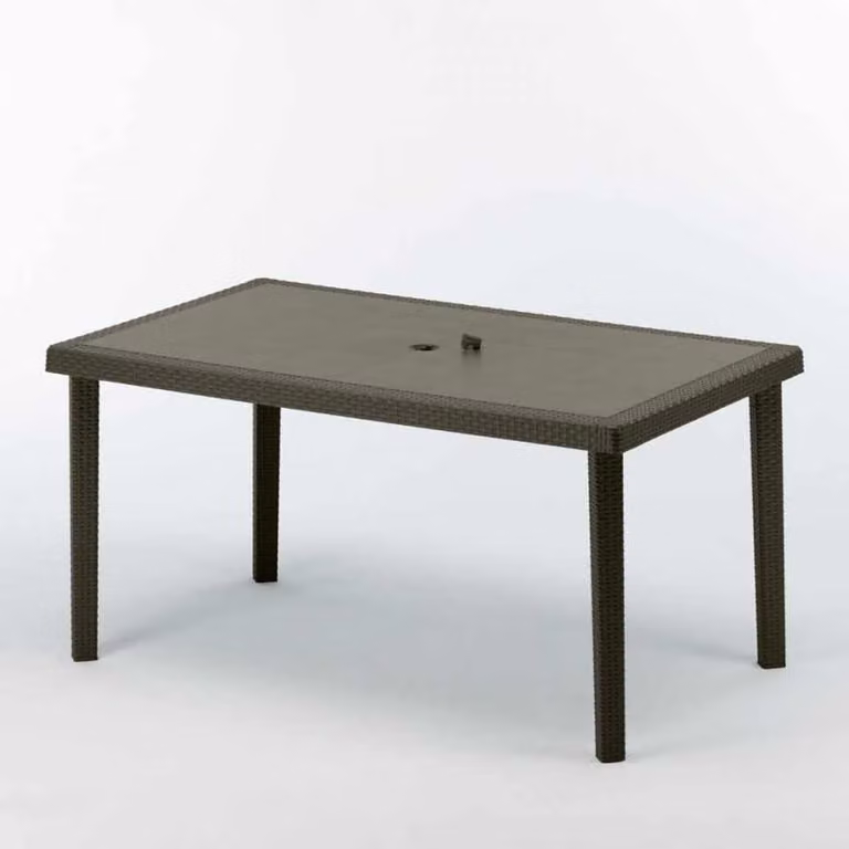 150x90 Grand Soleil Boheme 12 Tavoli rettangolari in Poly Rattan - Marrone