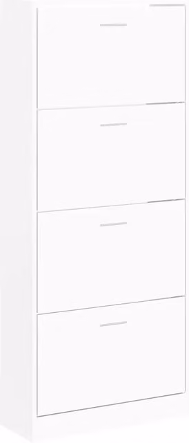 Scarpiera | Mobile per scarpe Bianca 63x24x147 cm in Legno Multistrato