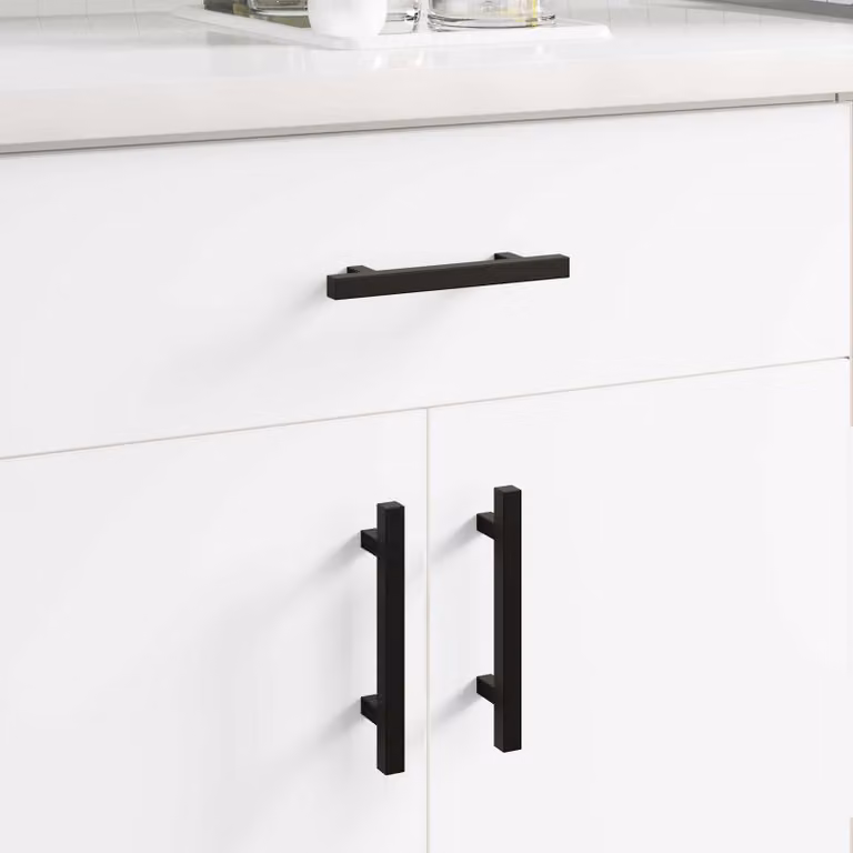 Set di 420 maniglie per armadio vidaXL in acciaio inossidabile nere opache, L: 15,0 cm, P: 3,52 cm, H: 1,23 cm