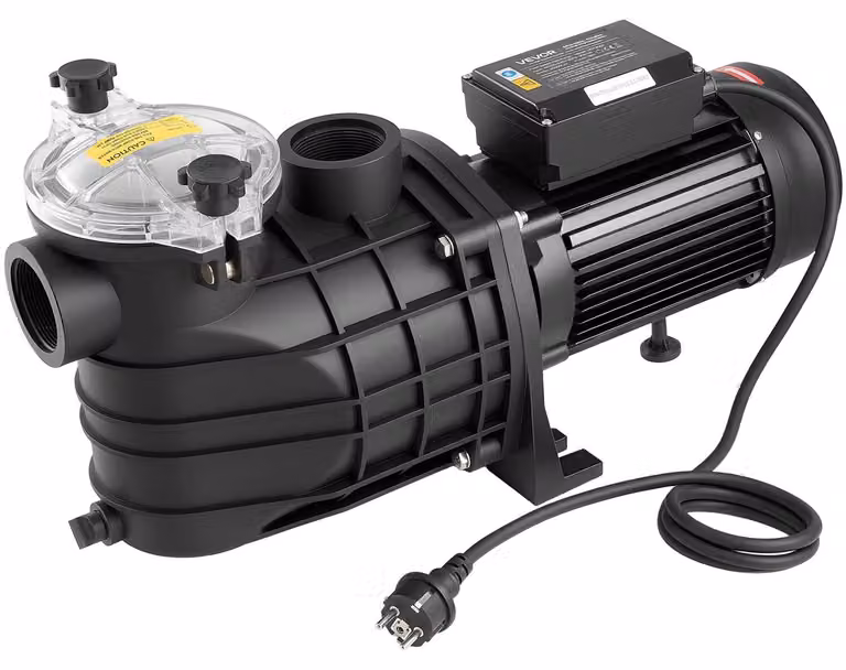 Pompa per piscina, 3000 W, portata massima 35.000 l/h, a velocità singola, alimentazione CA 220-240 V, 2860 giri/min, prevalenza massima 19 m, con timer 24 ore e cestello filtrante, per piscine fuori terra e interrate, vasche idromassaggio e spa