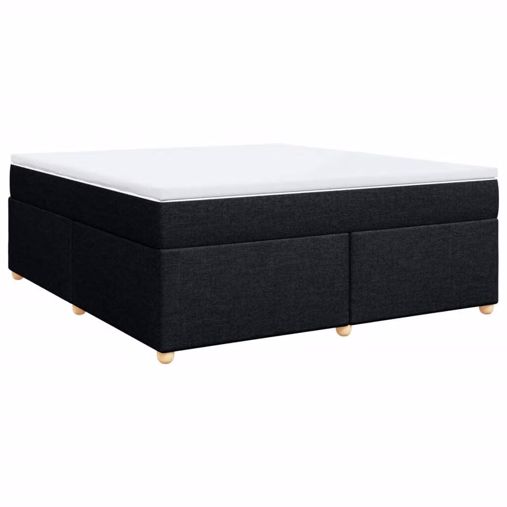 Letto a molle con materasso nero 180x200 cm in tessuto