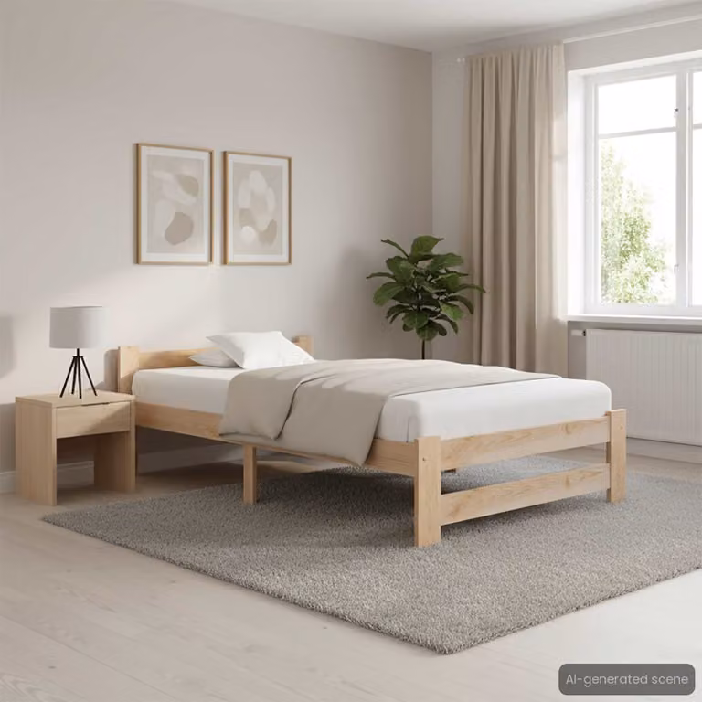 vidaXL Giroletto in legno massello di pino con doghe piatte per adulti, L/P/H: 90 x 200 cm