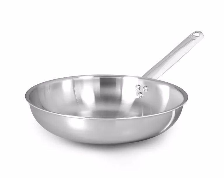Padella Svasata Alta in alu-inox 3ply satinato, per induzione, un manico, diam. 28cm