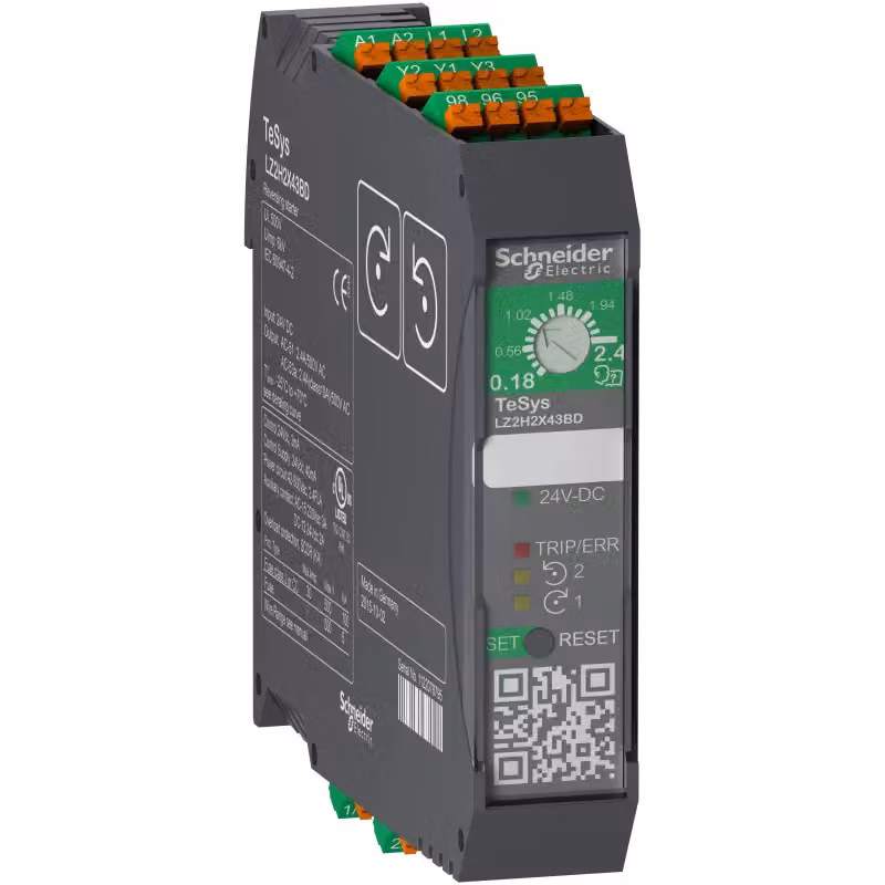 Schneider Electric Avviatore a inversione TeSys H 3 kW - 400 V, azionamento 24 V CC, molla LZ2H6X53BD