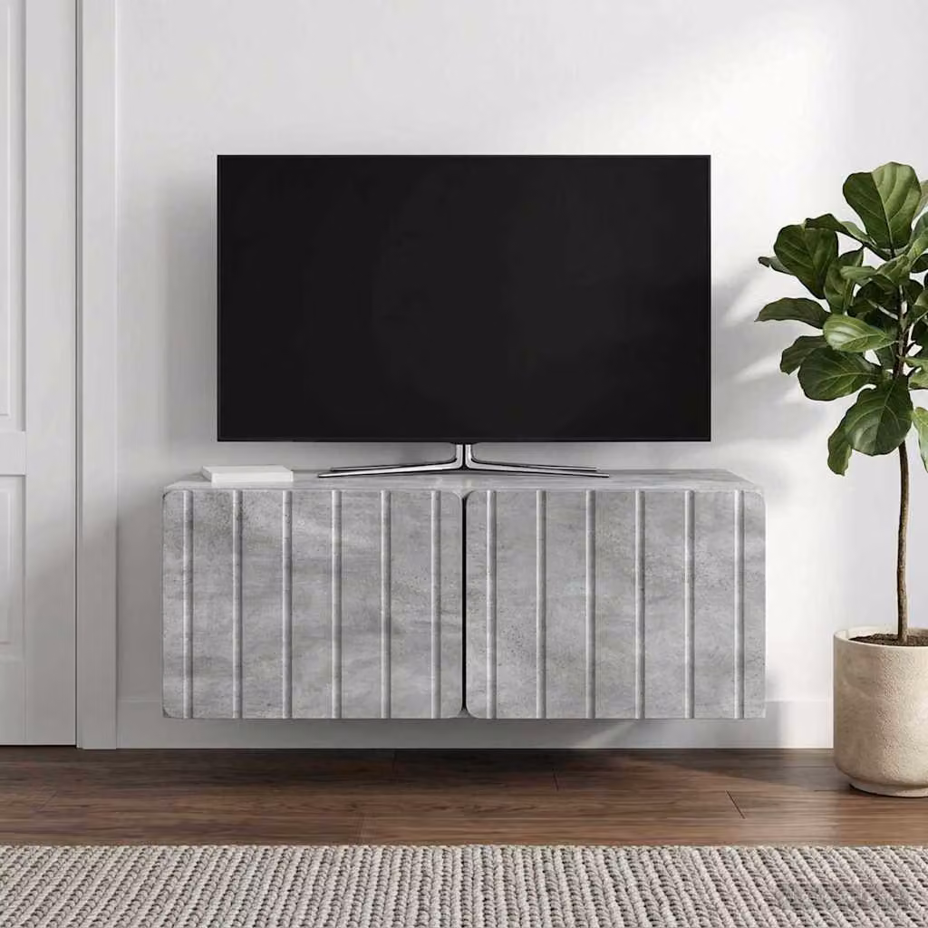 vidaXL Mobile Porta TV da Muro Moderno Grigio, L 78,5 cm x P 41 cm x H 30 cm