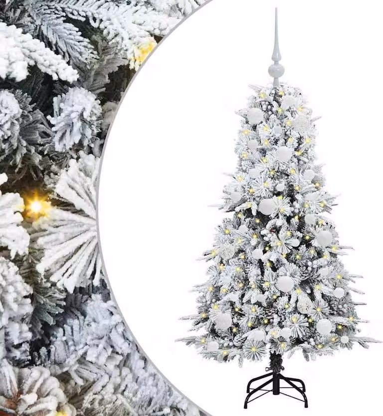 Albero di Natale Artificiale con Rami Pieghevoli Bianco 120 cm
