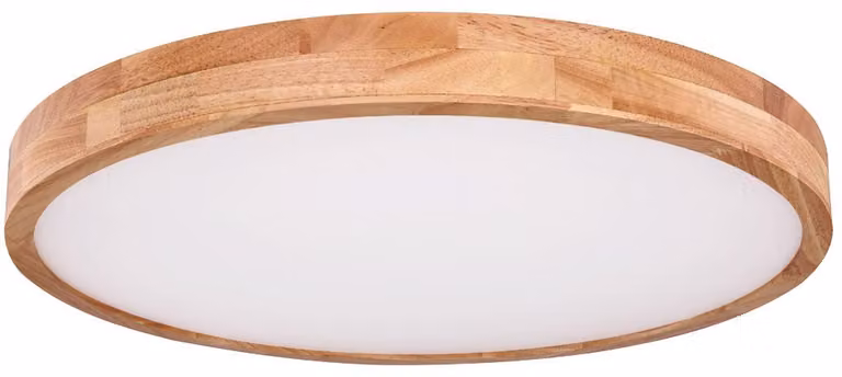 Plafoniera a LED, effetto legno, dimmerabile, telecomando, D 60cm