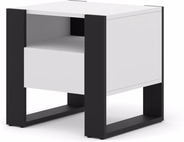 Comodino e tavolino da camera moderno MONDI bianco opaco L: 48 cm, P: 47.5 cm, H: 40 cm