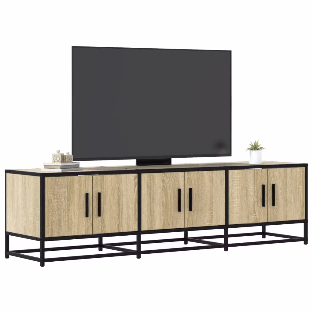 Mobile TV vidaXL in stile industriale, Rovere Sonoma e Metallo, L 150 cm x P 35 cm x H 41 cm
