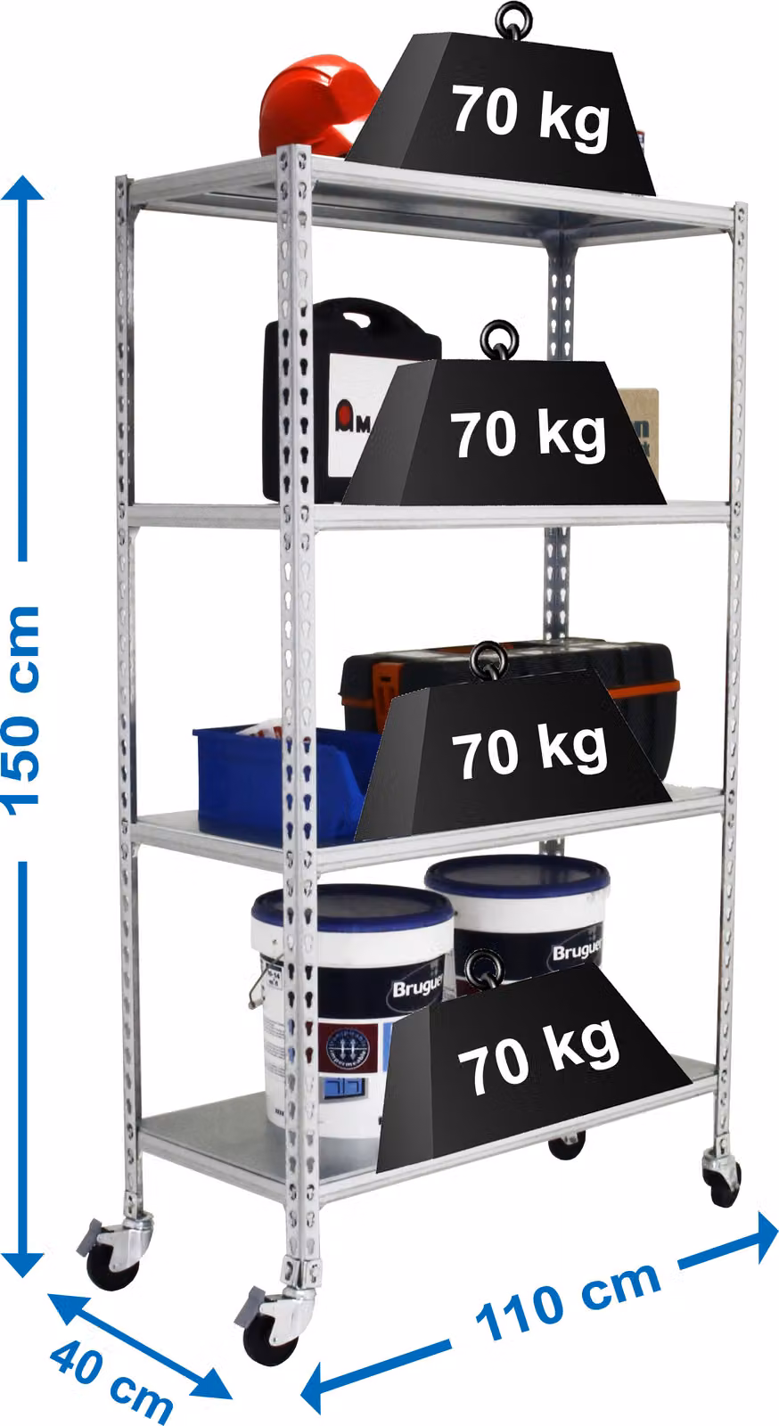 SIMONCLICK MOBILE SUPERPLUS 4/400 1500 BCO/BCO scaffale in metallo