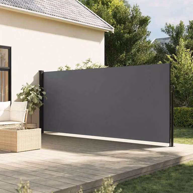 Tenda da sole laterale retrattile vidaXL in alluminio e poliestere, colore antracite, L: 300 cm, H: 160 cm