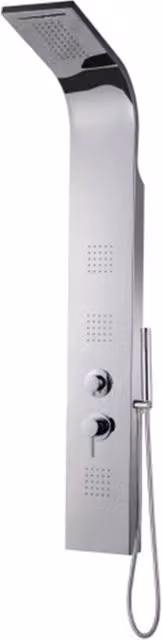 Cheonda - Colonna in acciaio anticalcare lucida con getto a cascata Sphera