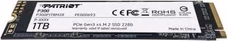 Patriot SSD P300 M.2 2280 PCIe Gen3 da 1TB Nero – 1
