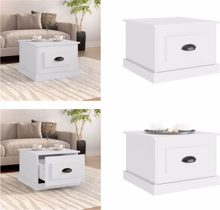 vidaXL Tavolino bianco 50x50x35 cm in legno - Tavolino - Tavoli da caffè - Tavolino - Tavolo da divano