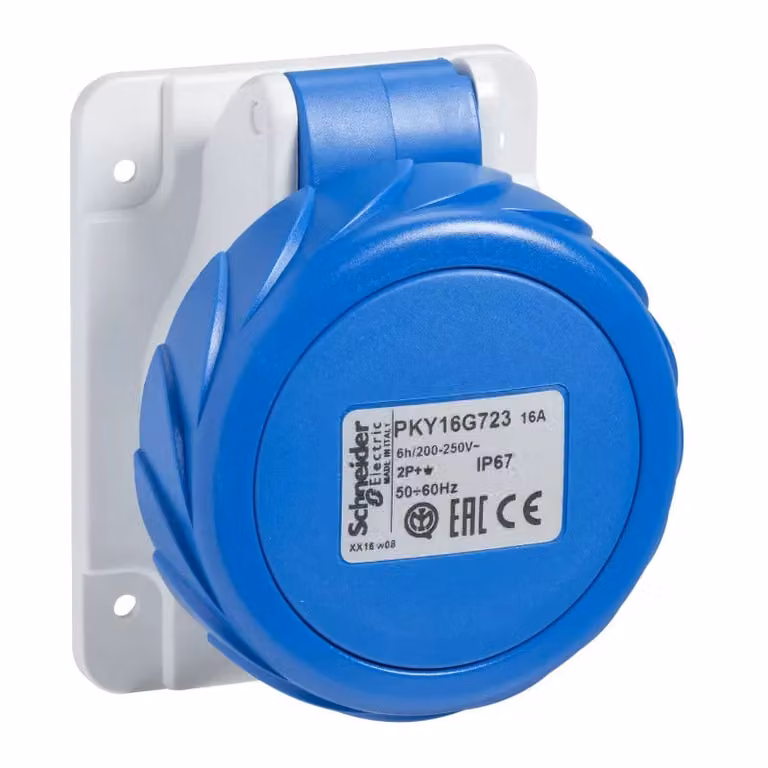 Prese da incasso Schneider Electric CEE con morsetti a taglio, 16 A, 2 poli + terra, 200-250 V CA PKY16G723