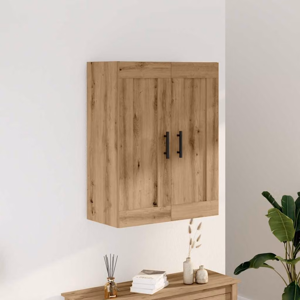 Mobile a parete vidaXL in stile moderno, colore rovere, L 69,5 cm x P 34 cm x H 90 cm