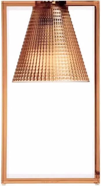 Lampada da tavolo Kartell Light-Air trasparente con dettagli rosa e rame e luce LED warm white