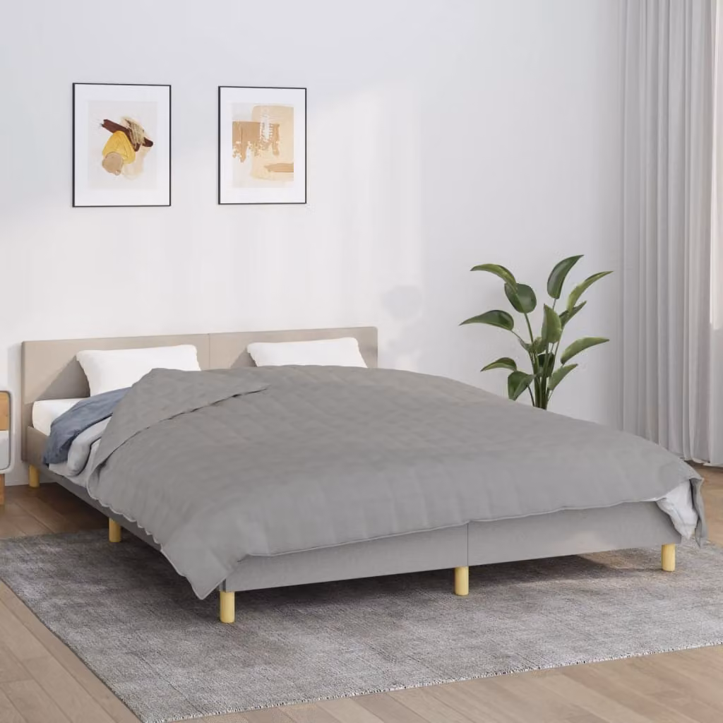 vidaXL Coperta Ponderata Grigia in Microfibra e Cotone, L 200 cm x P 220 cm, 9 kg