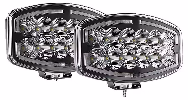 Fari a LED, con luce bianca e ambra, impermeabili IP68, kit a 2 pezzi per luci diurne bianche e ambra