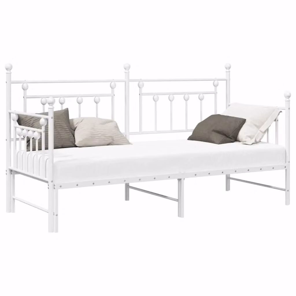 Struttura per letto di giorno con giroletto in acciaio bianco design moderno L 200 x L 80 cm – 2