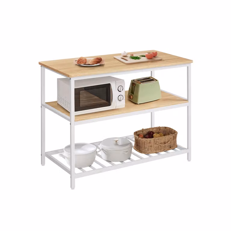 Scaffale da Cucina Marrone Vintage e Nero, Beige Rovere + Bianco / 60 x 100 x 90 cm