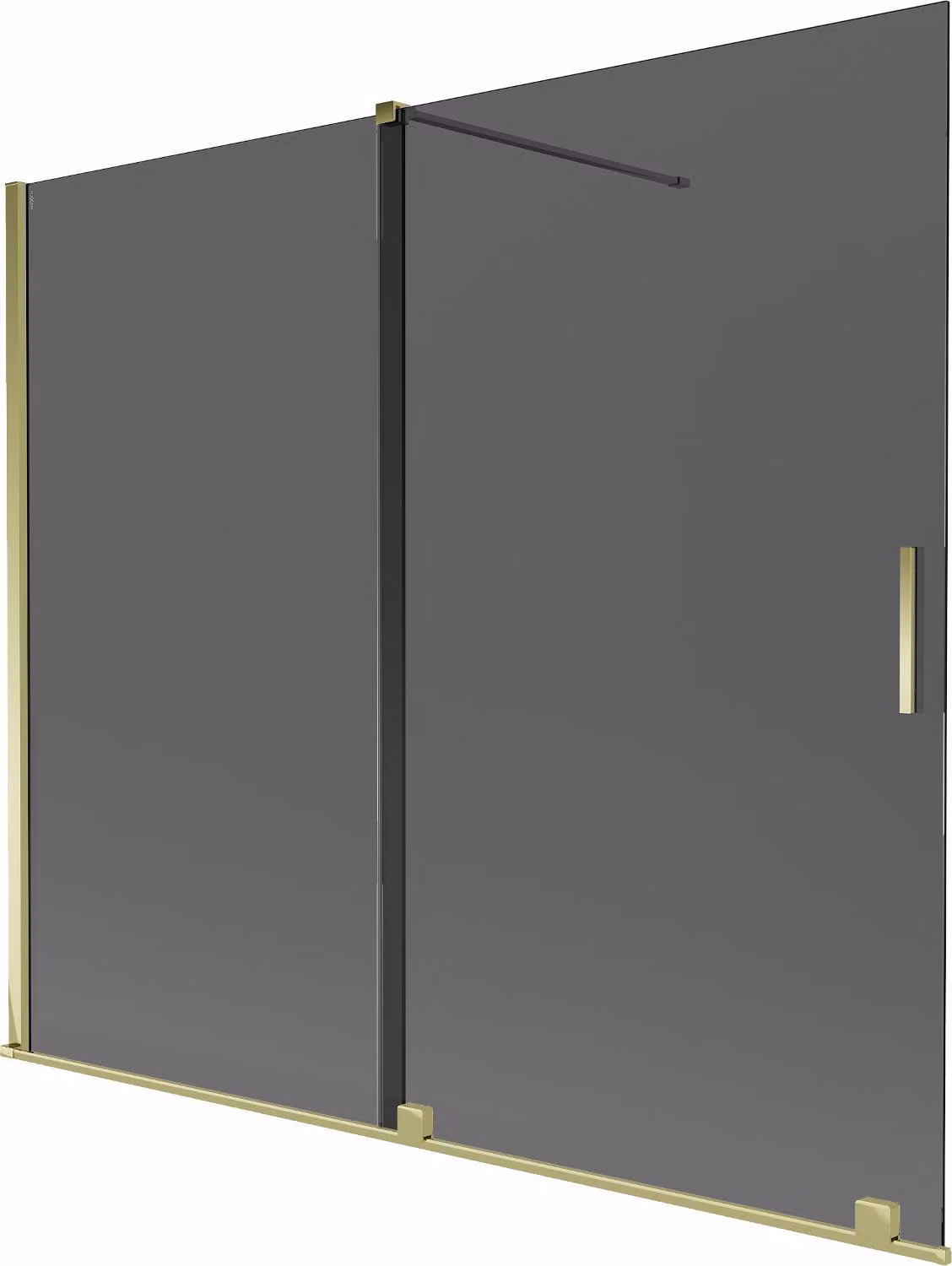 Mexen Velar parete doccia a due ante scorrevoli 180 x 150 cm, grafite, oro - 896-180-000-41-50