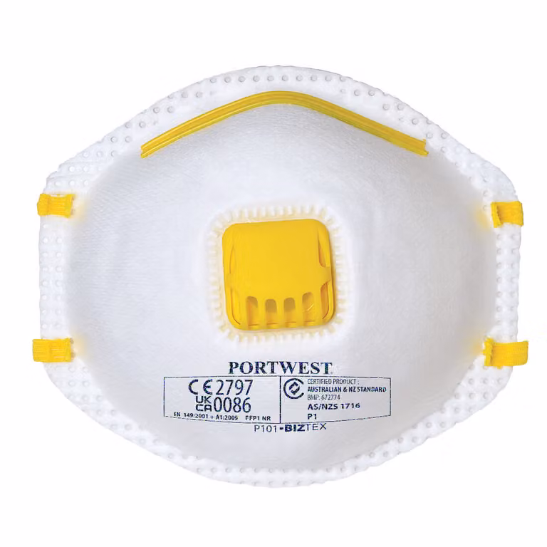 Portwest P101 FFP1 maschera per polveri sottili con valvola Bianco
