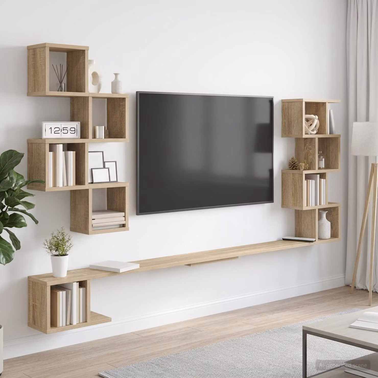 vidaXL Mensola per TV da muro moderna in Rovere Sonoma, L 160 x P 15 x H 94 cm