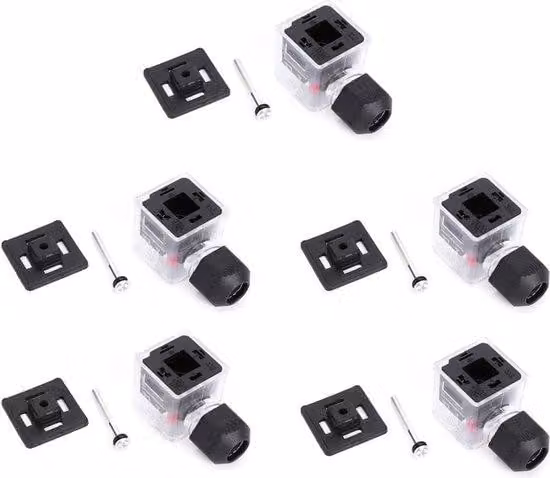 Connettori elettrici a corrente continua da 12 V, confezione da 5 pezzi, trasparenti, per applicazioni con elettrovalvole.