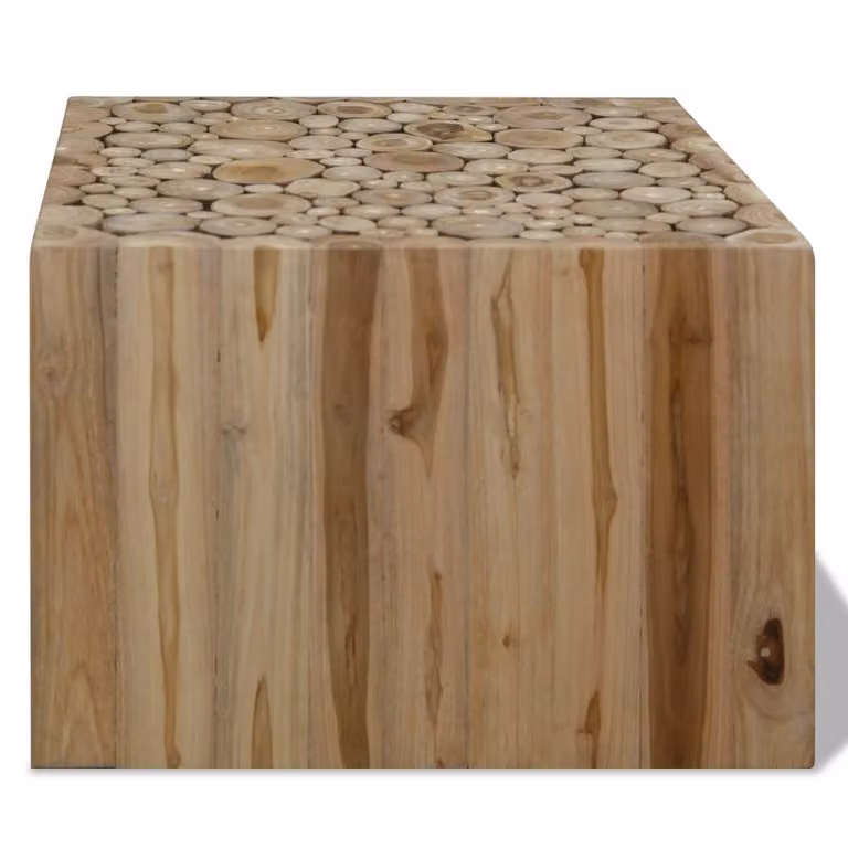 Tavolino da Salotto in Legno di Teak Autentico 50x50x35 cm