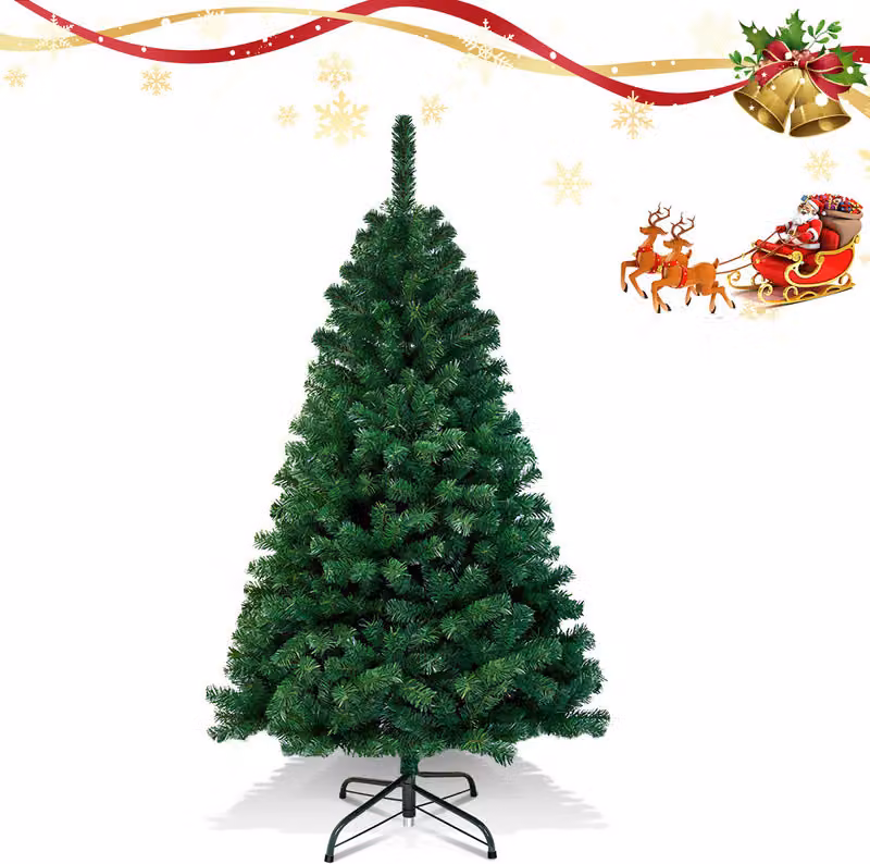 Clanmacy 180cm albero di Natale artificiale, albero di Natale con supporto in metallo, albero di Natale 770 punte aghi in PVC, albero di Natale artificiale sistema pieghevole verde