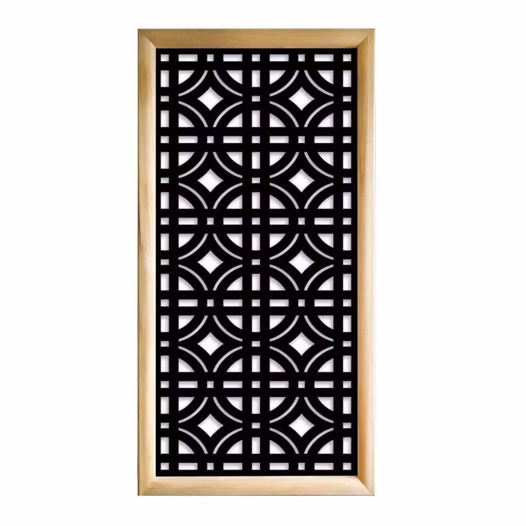 Moduli Decorativi Geometrici Bellator in Legno e PVC, Colore Nero, L 73 cm x H 148 cm – 2