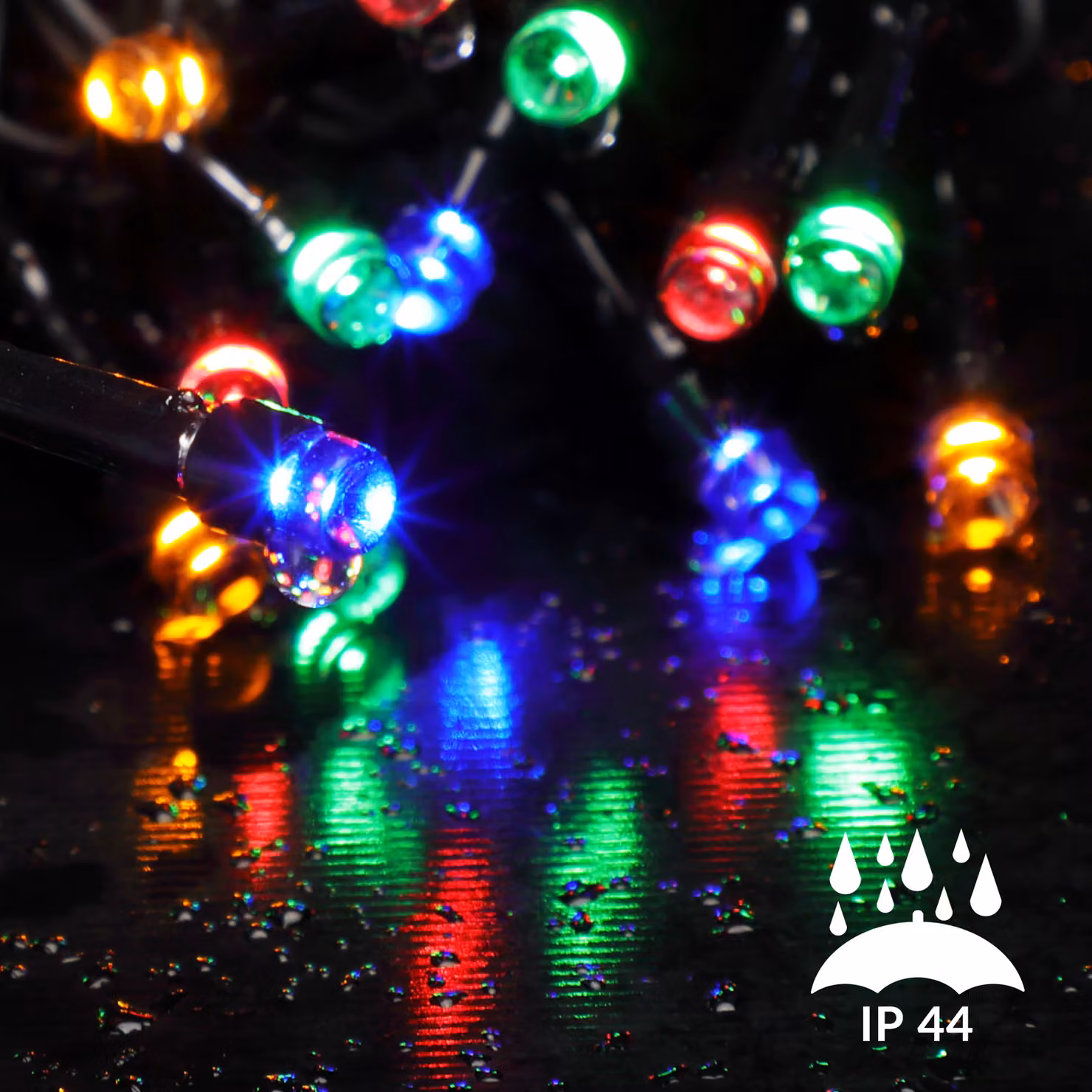 Catena di luci LED Monzana® multicolore RGB da 14m con telecomando e timer per uso interno ed esterno IP44 – 2