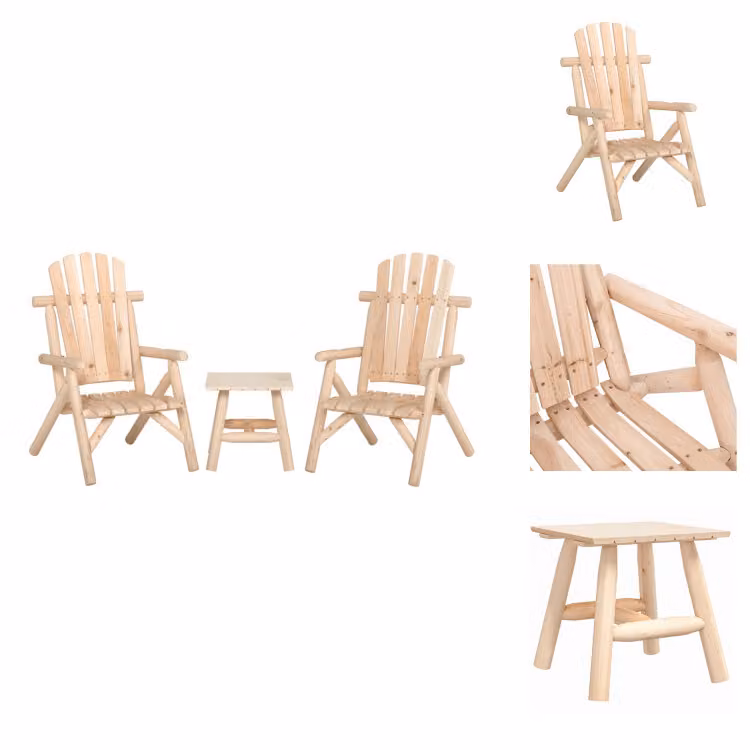 vidaXL Set di 3 pezzi per salotto da giardino in legno massiccio di abete rosso - Set di mobili da giardino