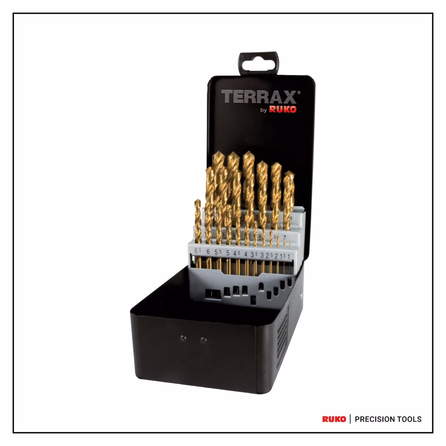Set di punte elicoidali RUKO DIN 338 tipo N HSS-TiN rettificate 1,36 kg