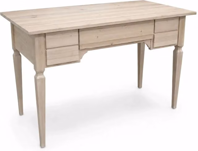 Scrivania con 5 cassetti in legno di pino grezzo Mobili 2G L: 120 cm, P: 57 cm, H: 80 cm – 2